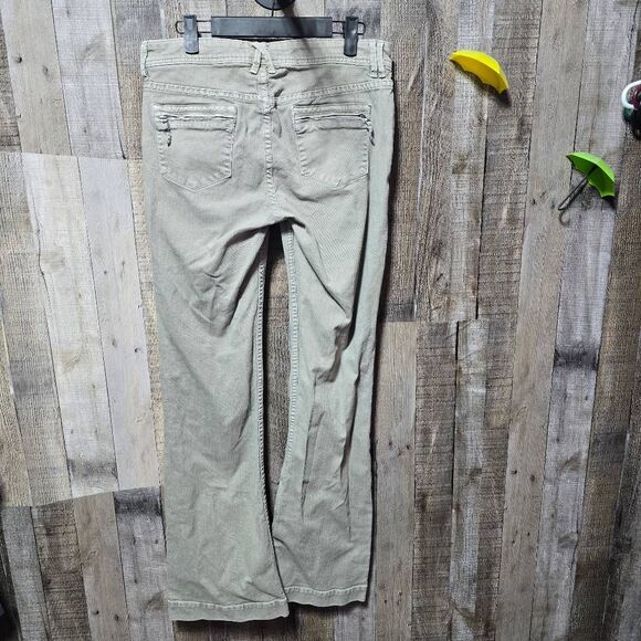 Pilcro & The Letterpress Anthropologie Greyish Green Vintage Slim Flare Jeans - Picture 2 of 4